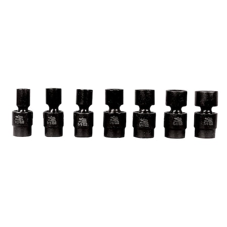 K-Tool International Flex Impact Socket Set, 1/2"Dr, 7 pcs. KTI-33500
